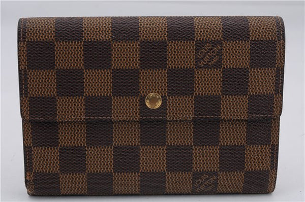 Authentic Louis Vuitton Damier Porte Tresor Etui Papier Wallet N61202 LV 9222D