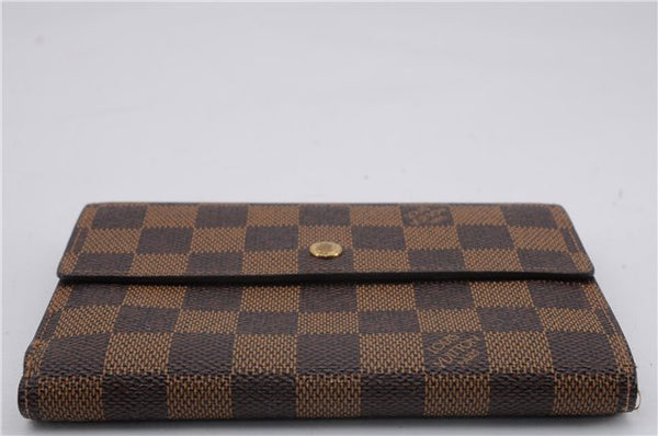 Authentic Louis Vuitton Damier Porte Tresor Etui Papier Wallet N61202 LV 9222D