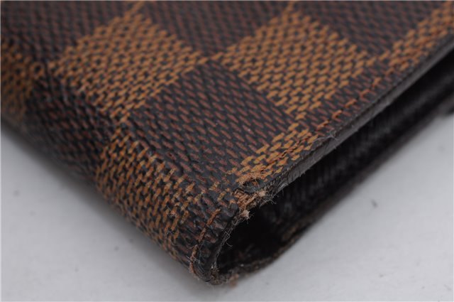 Authentic Louis Vuitton Damier Porte Tresor Etui Papier Wallet N61202 LV 9222D