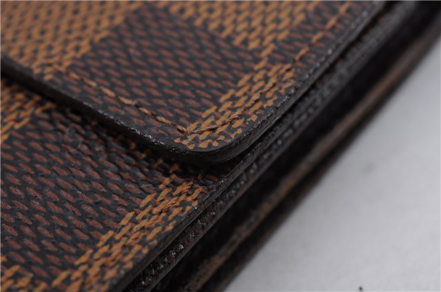 Authentic Louis Vuitton Damier Porte Tresor Etui Papier Wallet N61202 LV 9222D