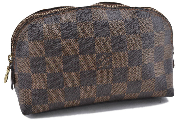 Authentic Louis Vuitton Damier Pochette Cosmetic Pouch Purse N47516 LV 9230C