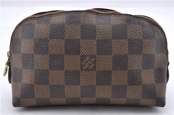 Authentic Louis Vuitton Damier Pochette Cosmetic Pouch Purse N47516 LV 9230C