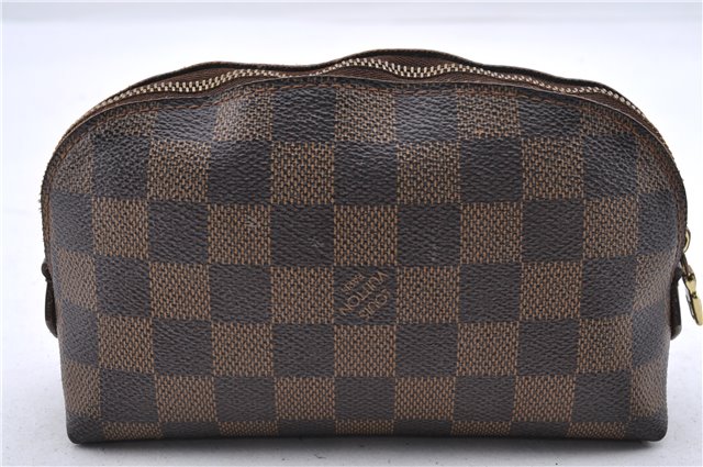 Authentic Louis Vuitton Damier Pochette Cosmetic Pouch Purse N47516 LV 9230C