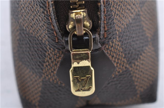 Authentic Louis Vuitton Damier Pochette Cosmetic Pouch Purse N47516 LV 9230C
