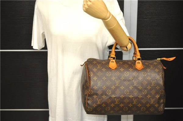 Authentic Louis Vuitton Monogram Speedy 35 Hand Bag M41524 LV 9235C