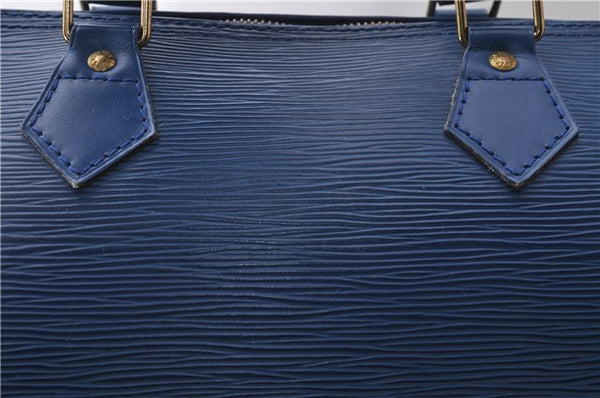 Authentic Louis Vuitton Epi Speedy 30 Hand Bag Blue M43005 LV 9237C