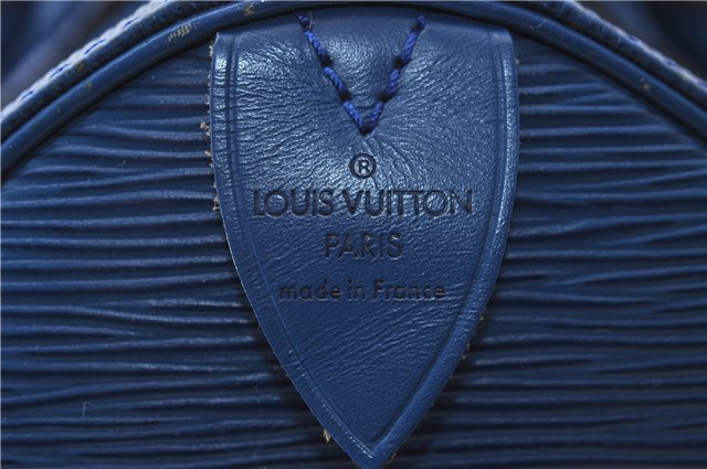 Authentic Louis Vuitton Epi Speedy 30 Hand Bag Blue M43005 LV 9237C