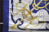 Authentic HERMES Carre 90 Scarf "Eperon d'or" Silk Blue 9237D