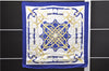 Authentic HERMES Carre 90 Scarf "Eperon d'or" Silk Blue 9237D