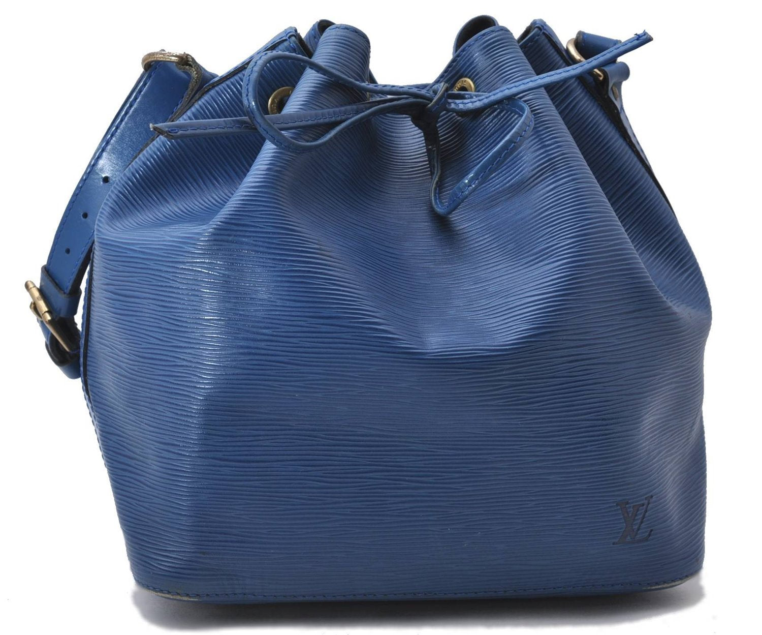 Authentic Louis Vuitton Epi Petit Noe Blue Shoulder Bag M44105 LV 9239C