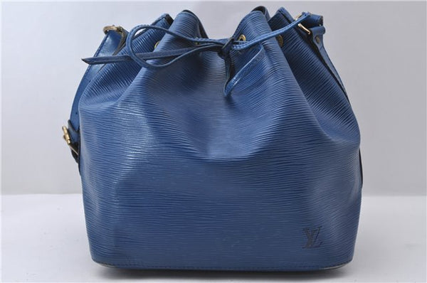 Authentic Louis Vuitton Epi Petit Noe Blue Shoulder Bag M44105 LV 9239C