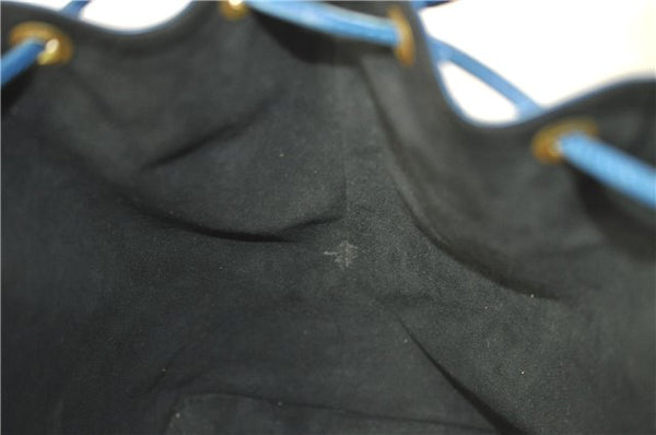 Authentic Louis Vuitton Epi Petit Noe Blue Shoulder Bag M44105 LV 9239C