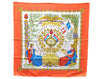 Authentic HERMES Carre 90 Scarf "LIBERTE EGALITE FRATERNITE" Silk Orange 9240D