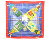 Auth HERMES Carre 90 Scarf "LE CARNAVAL DE VENISE" Silk Blue Red Paper Bag 9243D