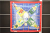 Auth HERMES Carre 90 Scarf "LE CARNAVAL DE VENISE" Silk Blue Red Paper Bag 9243D