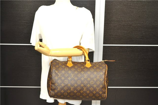 Authentic Louis Vuitton Monogram Speedy 35 Hand Bag M41524 LV 9245C