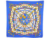 Authentic HERMES Carre 90 Scarf "Petite main" Silk Blue 9245D