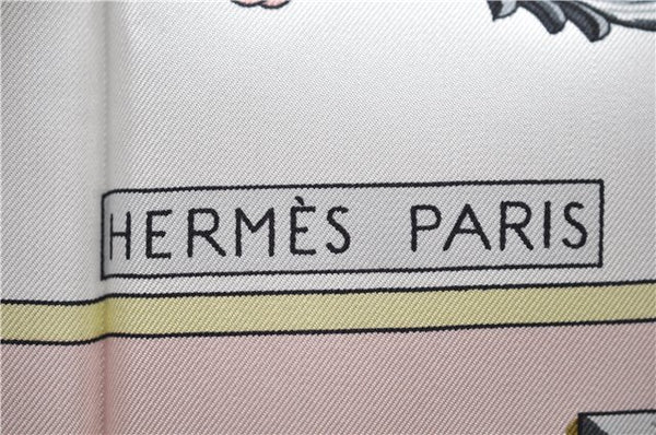 Authentic HERMES Carre 90 Scarf "LES CLES" Silk Pink 9247D