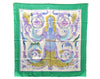 Authentic HERMES Carre 90 Scarf "CERES" Silk Green 9250D