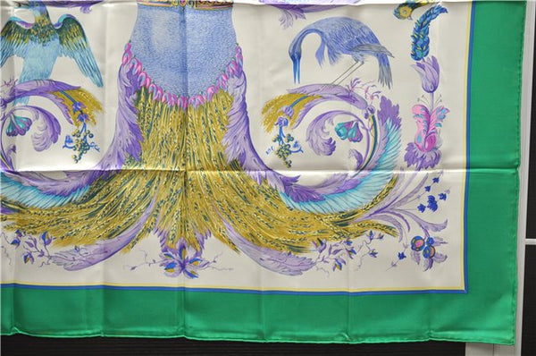 Authentic HERMES Carre 90 Scarf "CERES" Silk Green 9250D