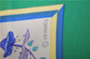 Authentic HERMES Carre 90 Scarf "CERES" Silk Green 9250D