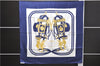 Authentic HERMES Carre 90 Scarf "BRIDES de GALA par" Silk Navy Box 9251D