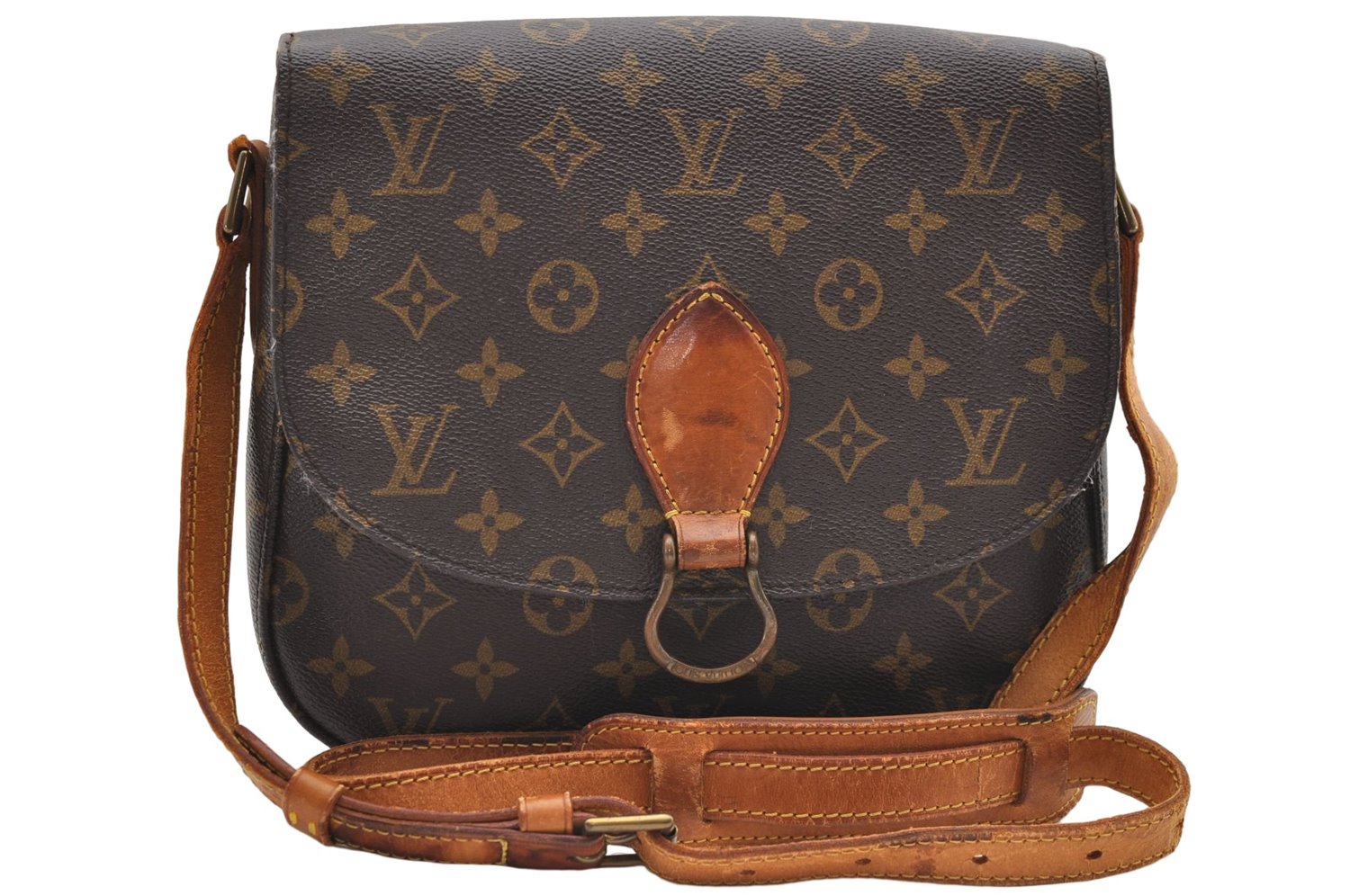 Auth Louis Vuitton Monogram Saint Cloud GM Shoulder Cross Bag M51242 LV 9253D