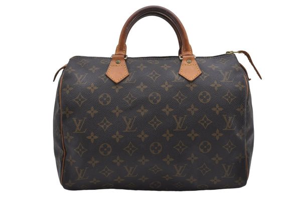 Authentic Louis Vuitton Monogram Speedy 30 Hand Boston Bag M41526 LV 9254D