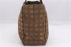 Authentic CHANEL New Travel Line Shoulder Tote Bag Nylon Leather Brown 9255E