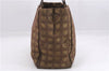 Authentic CHANEL New Travel Line Shoulder Tote Bag Nylon Leather Brown 9255E