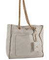 Authentic PRADA Vintage Leather Nappa Chain Shoulder Tote Bag Ivory 9260F