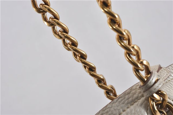 Authentic PRADA Vintage Leather Nappa Chain Shoulder Tote Bag Ivory 9260F
