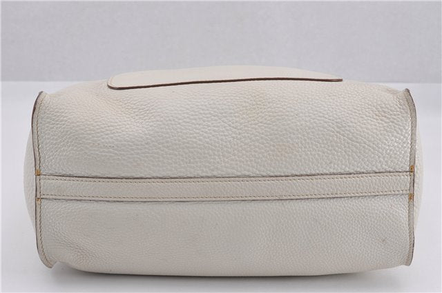 Authentic PRADA Vintage Leather Nappa Chain Shoulder Tote Bag Ivory 9260F