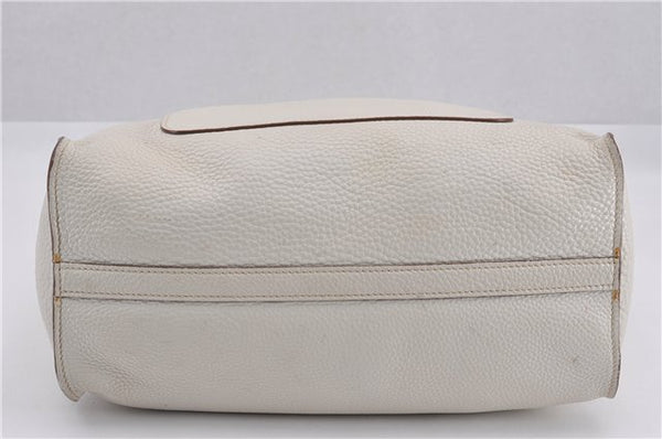 Authentic PRADA Vintage Leather Nappa Chain Shoulder Tote Bag Ivory 9260F