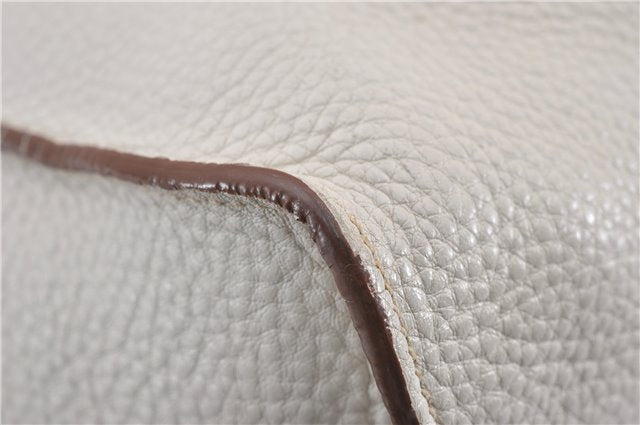 Authentic PRADA Vintage Leather Nappa Chain Shoulder Tote Bag Ivory 9260F