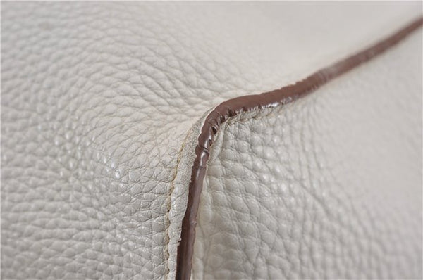 Authentic PRADA Vintage Leather Nappa Chain Shoulder Tote Bag Ivory 9260F