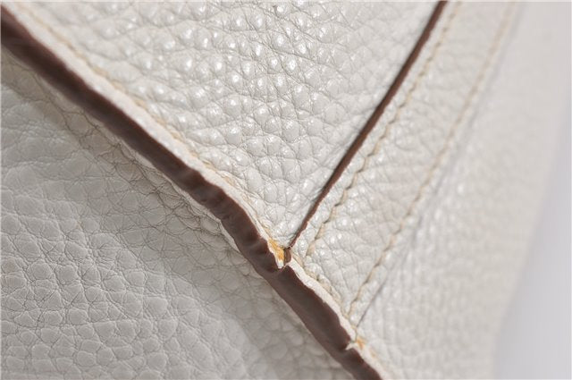 Authentic PRADA Vintage Leather Nappa Chain Shoulder Tote Bag Ivory 9260F