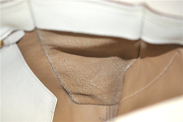 Authentic PRADA Vintage Leather Nappa Chain Shoulder Tote Bag Ivory 9260F