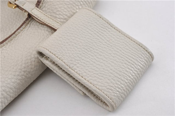 Authentic PRADA Vintage Leather Nappa Chain Shoulder Tote Bag Ivory 9260F
