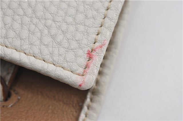 Authentic PRADA Vintage Leather Nappa Chain Shoulder Tote Bag Ivory 9260F