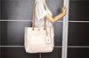 Authentic PRADA Vintage Leather Nappa Chain Shoulder Tote Bag Ivory 9260F