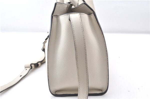 Authentic GUCCI Jackie 2Way Shoulder Hand Tote Bag Leather 365460 Ivory 9261F