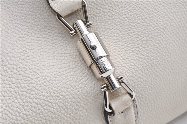 Authentic GUCCI Jackie 2Way Shoulder Hand Tote Bag Leather 365460 Ivory 9261F