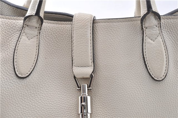 Authentic GUCCI Jackie 2Way Shoulder Hand Tote Bag Leather 365460 Ivory 9261F