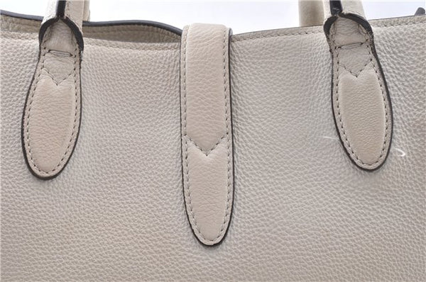 Authentic GUCCI Jackie 2Way Shoulder Hand Tote Bag Leather 365460 Ivory 9261F