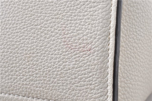 Authentic GUCCI Jackie 2Way Shoulder Hand Tote Bag Leather 365460 Ivory 9261F