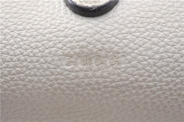 Authentic GUCCI Jackie 2Way Shoulder Hand Tote Bag Leather 365460 Ivory 9261F