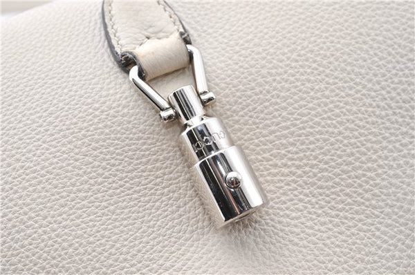 Authentic GUCCI Jackie 2Way Shoulder Hand Tote Bag Leather 365460 Ivory 9261F