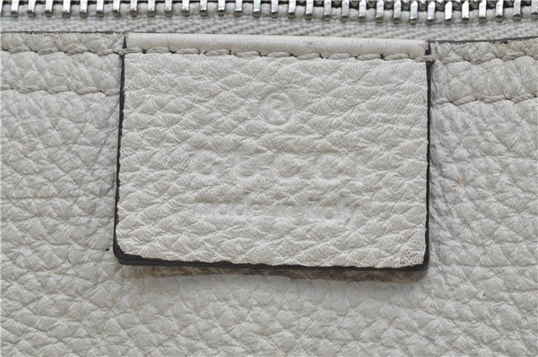 Authentic GUCCI Jackie 2Way Shoulder Hand Tote Bag Leather 365460 Ivory 9261F