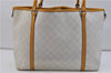 Authentic GUCCI Shoulder Tote Bag GG PVC Leather 197953 White Yellow 9272D